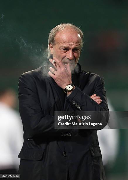 Head coach of Roma Walter Sabatini during the Serie A match between US Citta di Palermo and AS Roma at Stadio Renzo Barbera on January 17, 2015 in...