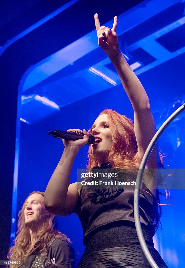 Simona Simons Singer Simone Simons of the Dutch band Epica performs live during a ...