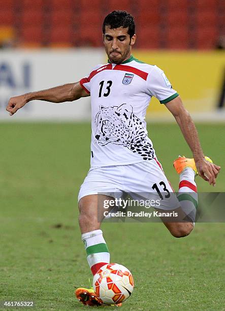 Vahid Amiri of Iran in action during the 2015 Asian Cup match between IR Iran and the UAE at Suncorp Stadium on January 19, 2015 in Brisbane,...