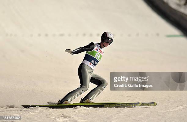 Lukas Hlava of the Czech Republic competes in the 2nd round of FIS Ski Jumping World Cup team competition at Wielka Krokiew Jumping Hill on January...