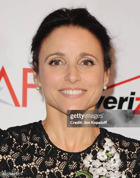 Actress Julia Louis-Dreyfus arrives at the 14th Annual AFI Awards at Four Seasons Hotel Los Angeles at Beverly Hills on January 10, 2014 in Beverly...