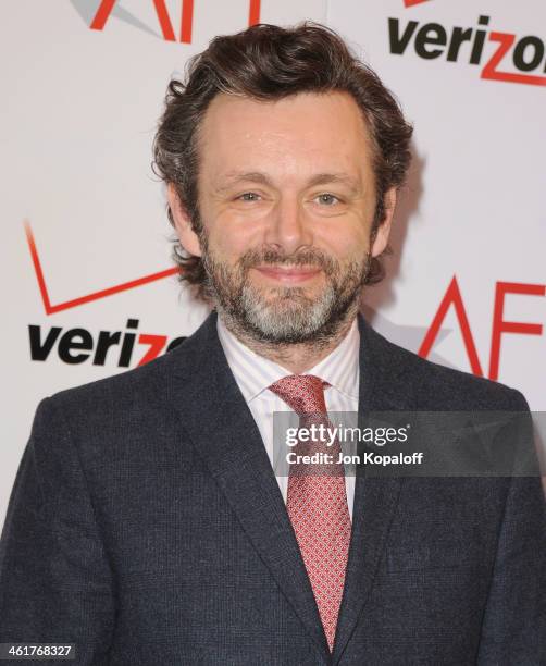 Actor Michael Sheen arrives at the 14th Annual AFI Awards at Four Seasons Hotel Los Angeles at Beverly Hills on January 10, 2014 in Beverly Hills,...