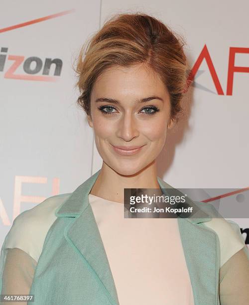 Actress Caitlin FitzGerald arrives at the 14th Annual AFI Awards at Four Seasons Hotel Los Angeles at Beverly Hills on January 10, 2014 in Beverly...