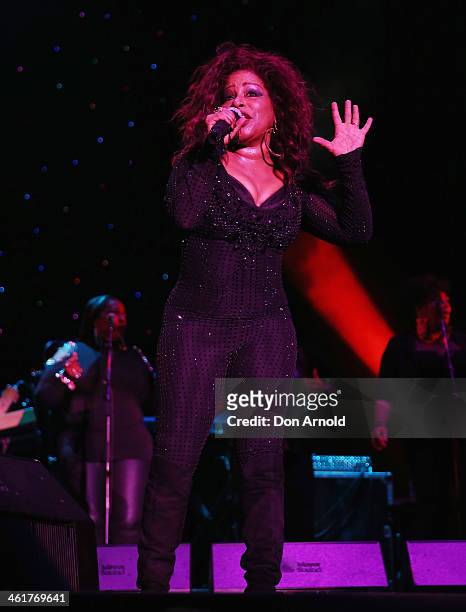 Chaka Khan performs live at Sydney Festival 2014 at The Domain on January 11, 2014 in Sydney, Australia.