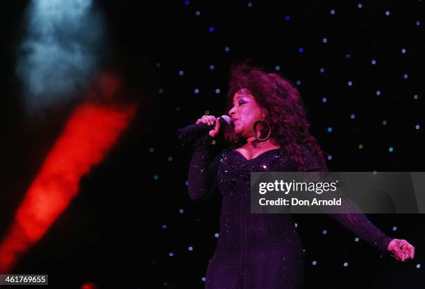 Chaka Khan performs live at Sydney Festival 2014 at The Domain on January 11, 2014 in Sydney, Australia.