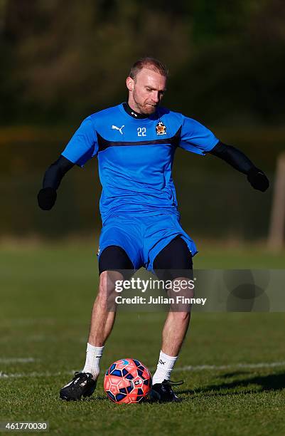Luke Chadwick of Cambridge United in a practice session at their training ground on January 19, 2015 in Cambridge, Cambridgeshire.