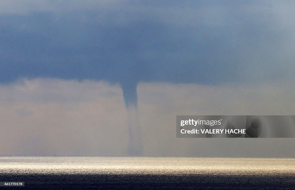 FRANCE-WEATHER-WATERSPOUT