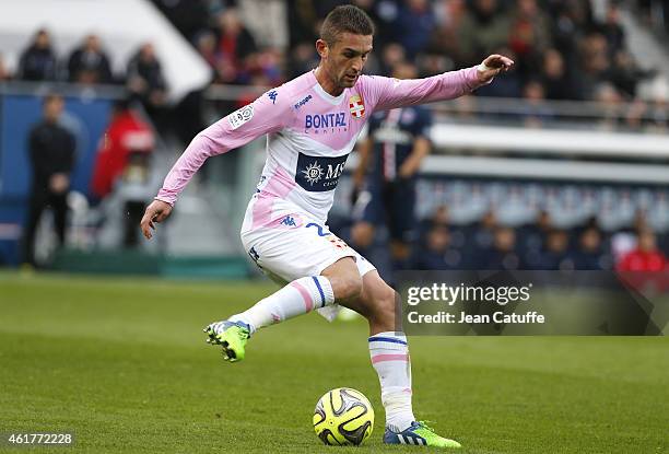 Cedric Cambon of Evian in action during the French Ligue 1 match between Paris Saint-Germain FC and Evian Thonon Gaillard FC at Parc des Princes...