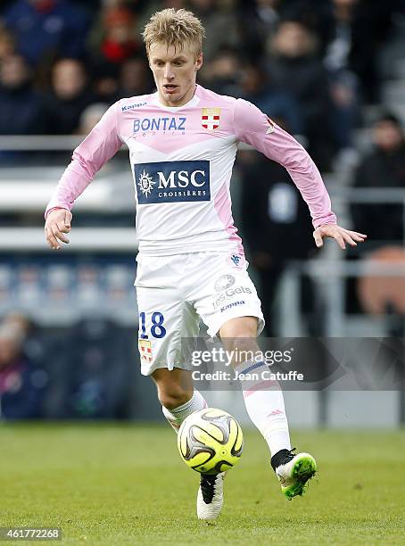 Daniel Wass of Evian in action during the French Ligue 1 match between Paris Saint-Germain FC and Evian Thonon Gaillard FC at Parc des Princes...