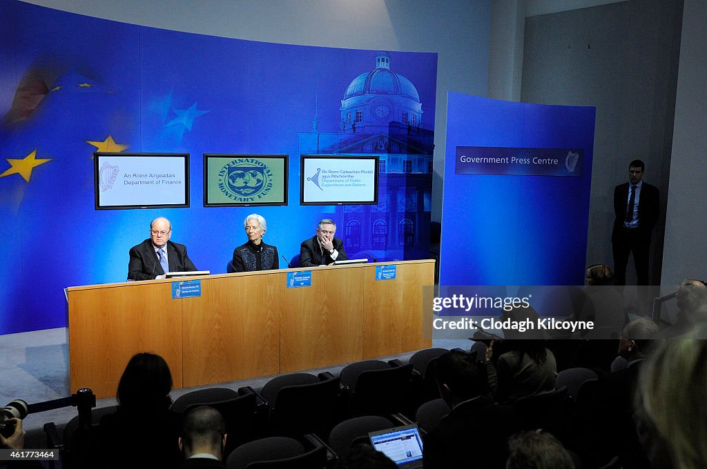 Director of The IMF Christine Lagarde Meets With The Irish Minister For Finance