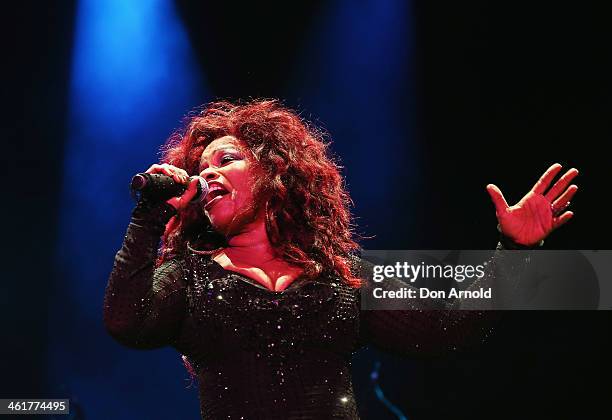 Chaka Khan performs live at Sydney Festival 2014 at The Domain on January 11, 2014 in Sydney, Australia.