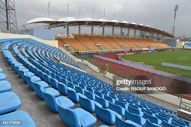 General view shows Malabo Stadium on the eve of a match during the 2015 African Cup of Nations football tournament in Malabo on January 19, 2015. AFP...