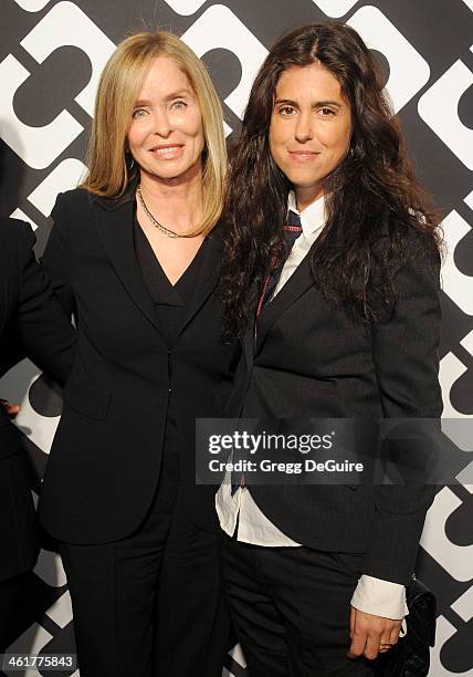 Barbara Bach and daughter writer/director Francesca Gregorini arrive at Diane Von Furstenberg's "Journey Of A Dress" premiere opening party at...