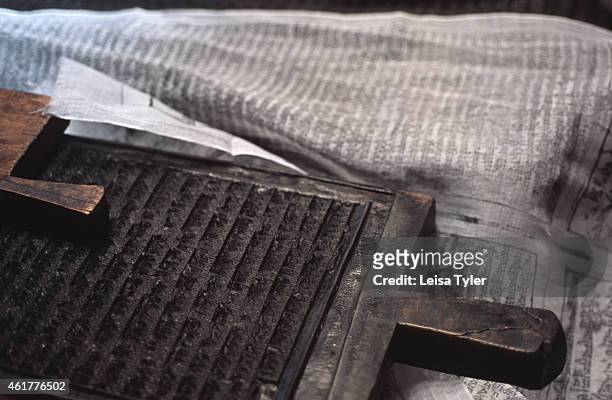 Printing blocks hand-carved in native birch wood at the Batang Sutra printing House in Dege, the former Tibetan kingdom of Kham. Heralded as the most...