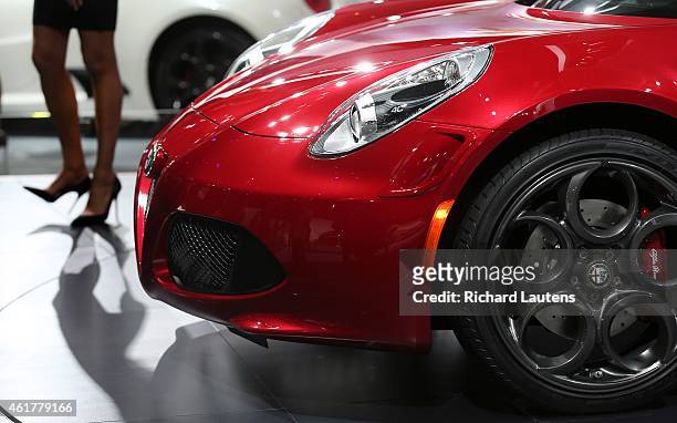 Detroit, Michigan - January 12 - The new Alpha Romeo 4C Spider. The North American International Auto Show opened to the media at Cobo Hall in...