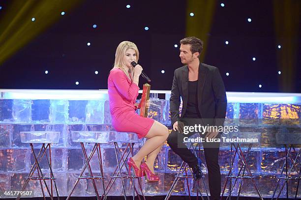 Beatrice Egli and Florian Silbereisenperforms 'Das grosse Fest der Besten' at Velodrom on January 10, 2014 in Berlin, Germany.