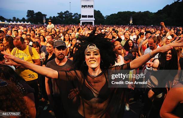 General view of the crowd is seen prior to Chaka Khan's performance at Sydney Festival 2014 at The Domain on January 11, 2014 in Sydney, Australia.