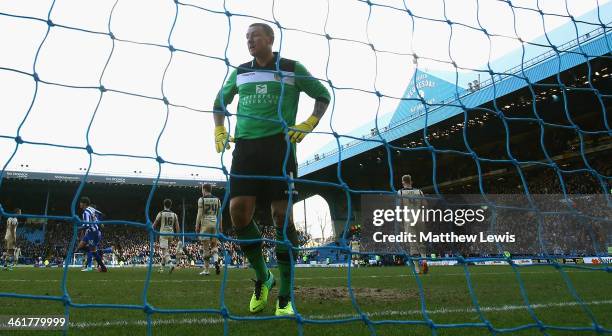 Paddy Kenny of Leeds United looks on during the Sky Bet Championship match between Sheffield Wednesday and Leeds United at Hillsborough Stadium on...