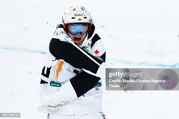 Mikael Kingsbury of Canada takes 1st place during the FIS Freestyle Ski World Championships Men's and Women's Dual Moguls on January 19, 2015 in...