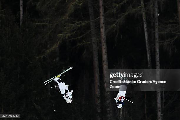 Philippe Marquis of Canada takes 2nd place during the FIS Freestyle Ski World Championships Men's and Women's Dual Moguls on January 19, 2015 in...