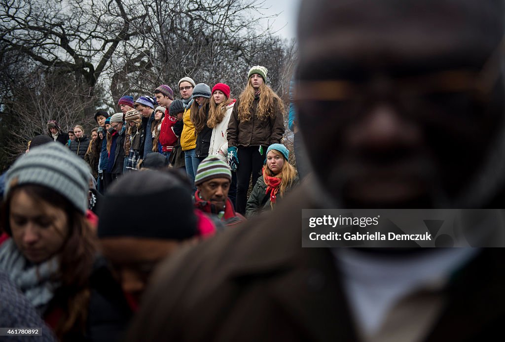 Visitors Pay Their Respects On Martin Luther King Jr. Day At Memorial To MLK