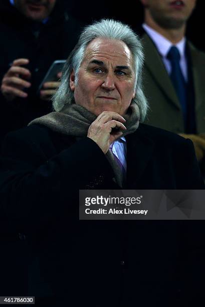 Former player and manager Gerry Francis looks on before the Barclays Premier League match between Everton and West Bromwich Albion at Goodison Park...