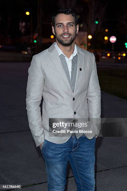 Actor Jesus Castro is seen arriving to the 29th Goya awards nominated party at 'Teatros del Canal' on January 19, 2015 in Madrid, Spain.