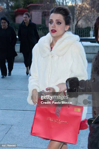 Actress Macarena Gomez is seen arriving to the 29th Goya awards nominated party at 'Teatros del Canal' on January 19, 2015 in Madrid, Spain.