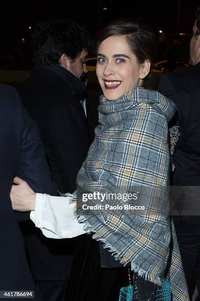 Actress Maria Leon is seen arriving to the 29th Goya awards nominated party at 'Teatros del Canal' on January 19, 2015 in Madrid, Spain.