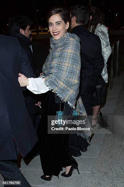 Actress Maria Leon is seen arriving to the 29th Goya awards nominated party at 'Teatros del Canal' on January 19, 2015 in Madrid, Spain.