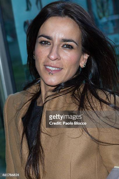 Singer Maria Reyes Rebolledo is seen arriving to the 29th Goya awards nominated party at 'Teatros del Canal' on January 19, 2015 in Madrid, Spain.