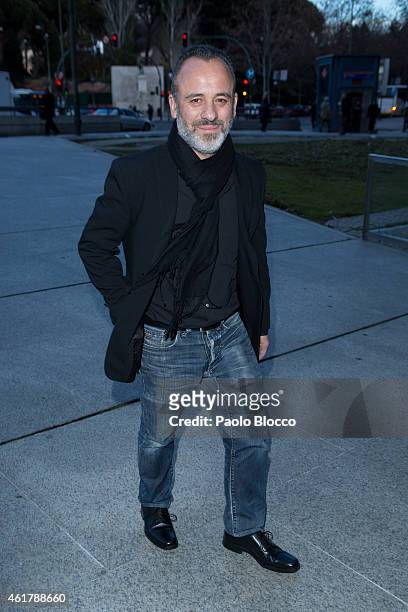 Actor Javier Gutierrez is seen arriving to the 29th Goya awards nominated party at 'Teatros del Canal' on January 19, 2015 in Madrid, Spain.