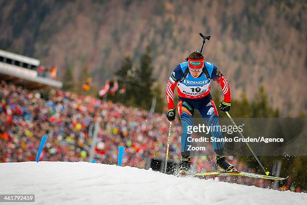Evgeny Ustyugov of Russia takes 3rd place during the IBU Biathlon World Cup Men's 20km on January 11, 2014 in Ruhpolding, Germany.