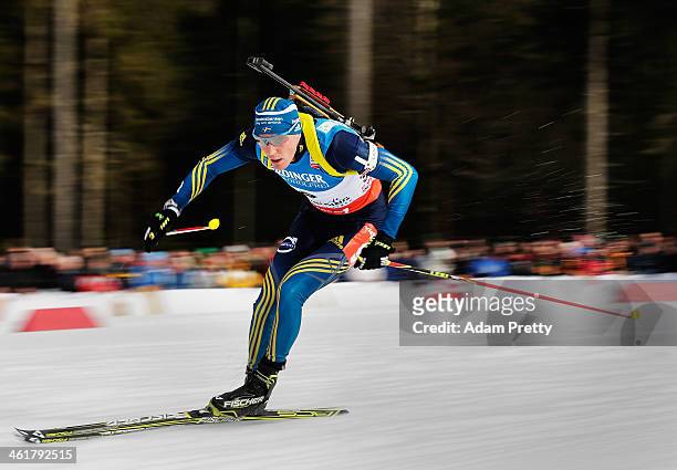 Bjoern Ferry of Sweden in action during the 20km mens individual on day four of the E.On IBU World Cup Biathlonon January 11, 2014 in Ruhpolding,...