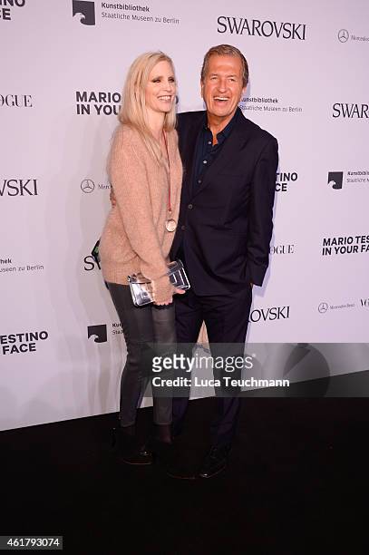 Nadja Auermann and Mario Testino attend 'Mario Testino: In Your Face Private View' Vernissage on January 19, 2015 in Berlin, Germany.