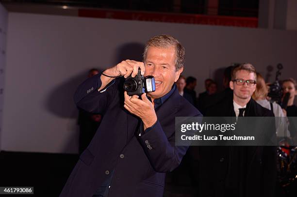 Mario Testino attends 'Mario Testino: In Your Face Private View' Vernissage on January 19, 2015 in Berlin, Germany.