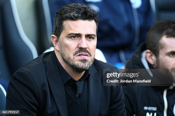 Brighton and Hove Albion Head Coach Oscar Garcia looks on during the Sky Bet Championship match between Brighton & Hove Albion and Birmingham City at...