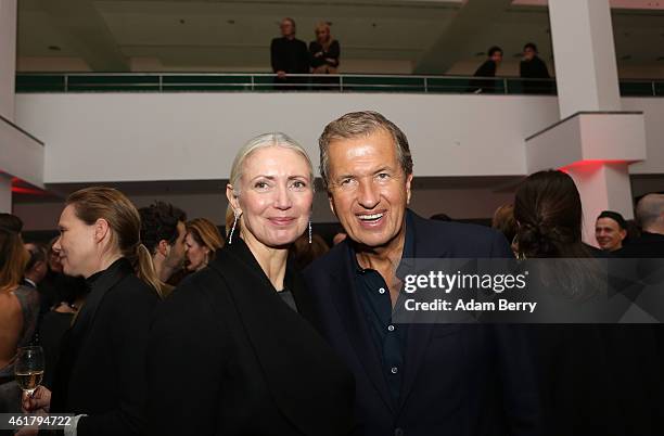 Christiane Arp and Mario Testino attend the 'Mario Testino: In Your Face' private view vernissage at Kunstbibliothek on January 19, 2015 in Berlin,...