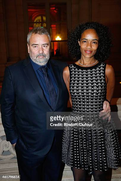 Director Luc Besson and his wife Virginie attend Luc Besson receives the First 'Gold Medal of the Academy of Arts and Techniques of Cinema'. Held at...