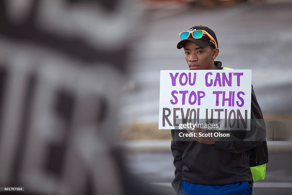 March Held In Ferguson Marking Martin Luther King Jr. Day