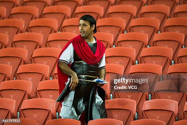 Fan wearing Roman costumes during the 2015 Asian Cup match between during the 2015 Asian Cup match between IR Iran and the UAE at Suncorp Stadium on...