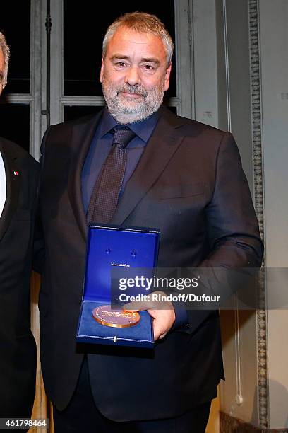 Director Luc Besson receives the First 'Gold Medal of the Academy of Arts and Techniques of Cinema'. Held at Monnaie De Paris on January 19, 2015 in...