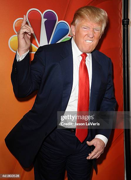 Donald Trump attends the NBCUniversal 2015 press tour at The Langham Huntington Hotel and Spa on January 16, 2015 in Pasadena, California.