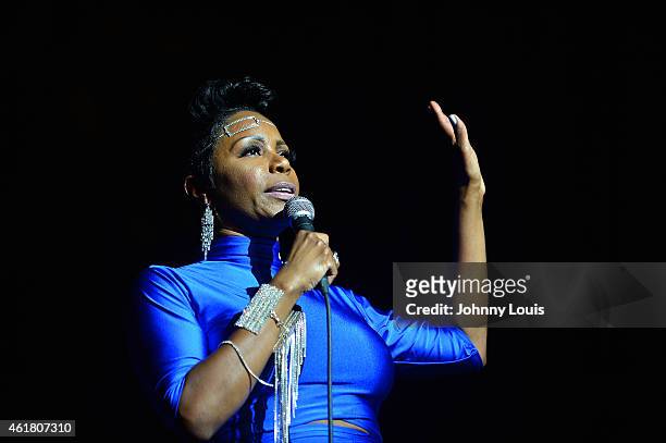 Actress/Comediene Sommore onstage during The Festival of Laughs day 2 at James L Knight Center on January 17, 2015 in Miami, Florida.
