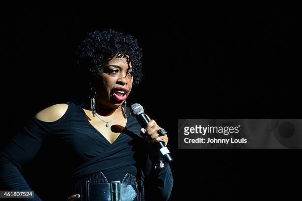 Actress/comediene Adele Givens onstage during The Festival of Laughs day1 at James L Knight Center on January 16, 2015 in Miami, Florida.