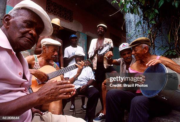 Roda de samba, meeting of samba singers and composers at Favela da Mangueira.