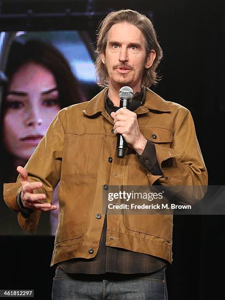 Actor/Writer/Producer Ray McKinnon speaks onstage during the 'Sundance Channel - Rectify' panel discussion at the AMC/Sundance portion of the 2014...