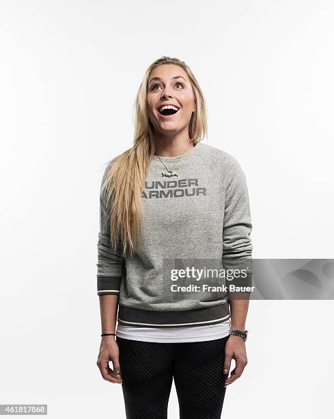 Skier Lindsey Vonn is photographed for Sonntags Zeitung on October 6, 2014 in Hall in Tirol, Austria.