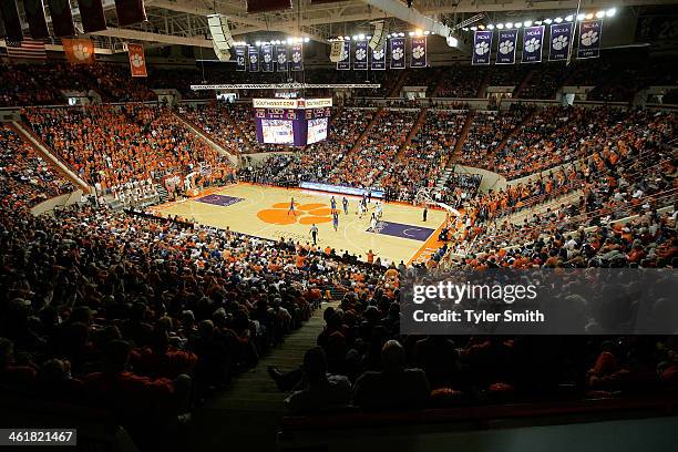 General view of Littlejohn Coliseum during the game between the Duke Blue Devils and the Clemson Tigers on January 11, 2014 in Clemson, South...