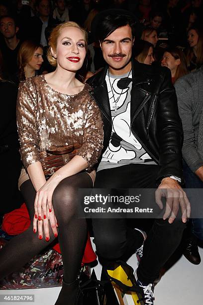 Elna-Margret zu Bentheim and Andre Borchers attend the Minx by Eva Lutz show during the Mercedes-Benz Fashion Week Berlin Autumn/Winter 2015/16 at...